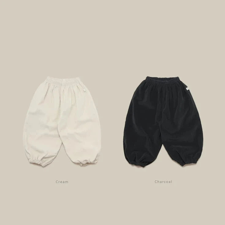 Corduroy Balloon Pants - Charcoal
