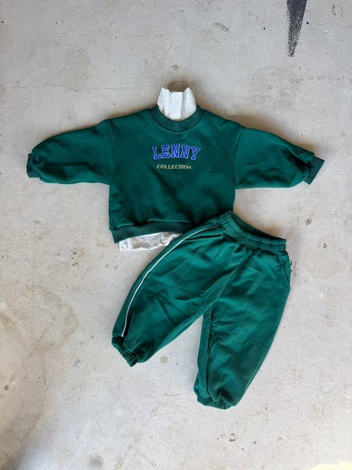 Tracksuit Set – Emerald Green/Grey