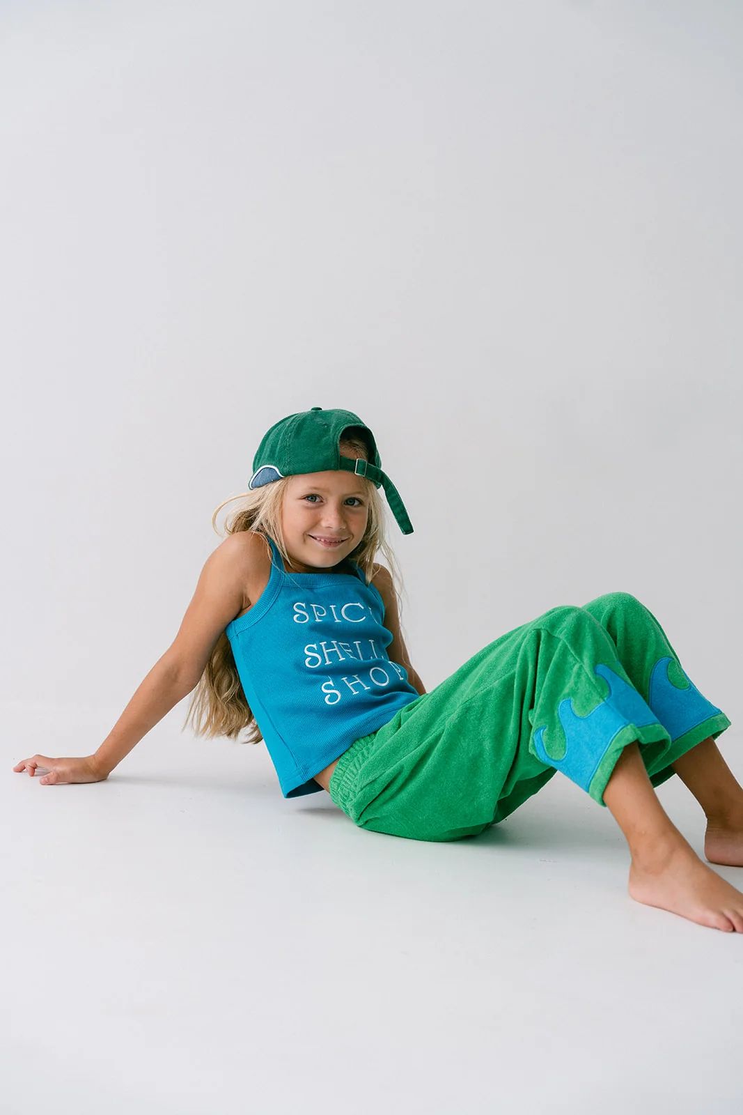 Wave pants green / blue