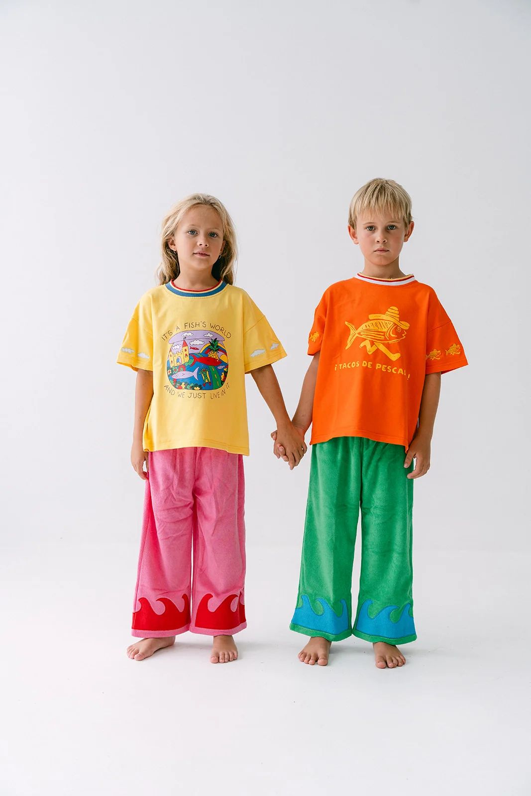 Wave pants green / blue