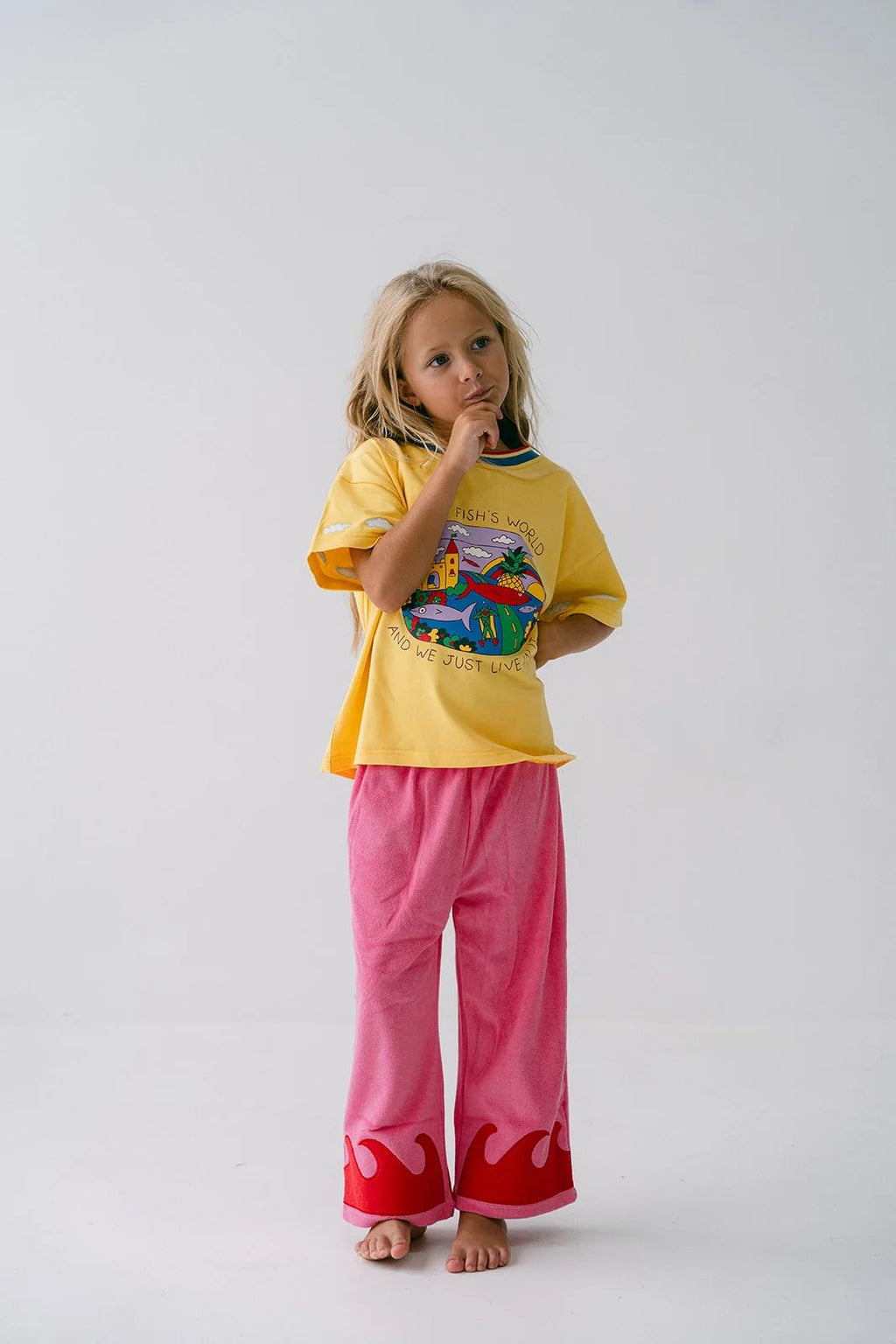 Wave pants pink / red