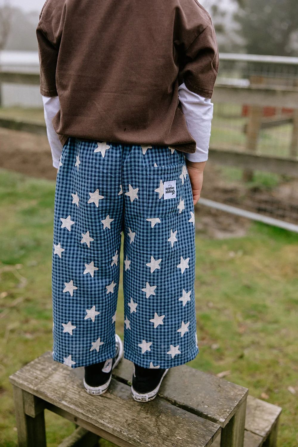 Star Pants – Blue Gingham