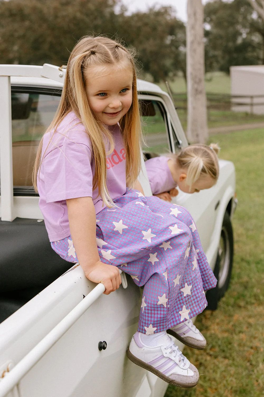 Star Pants - Purple Gingham