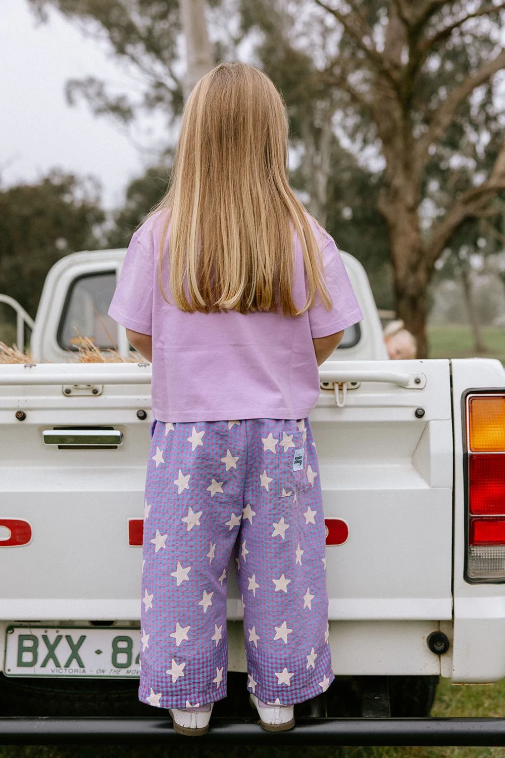 Star Pants - Purple Gingham